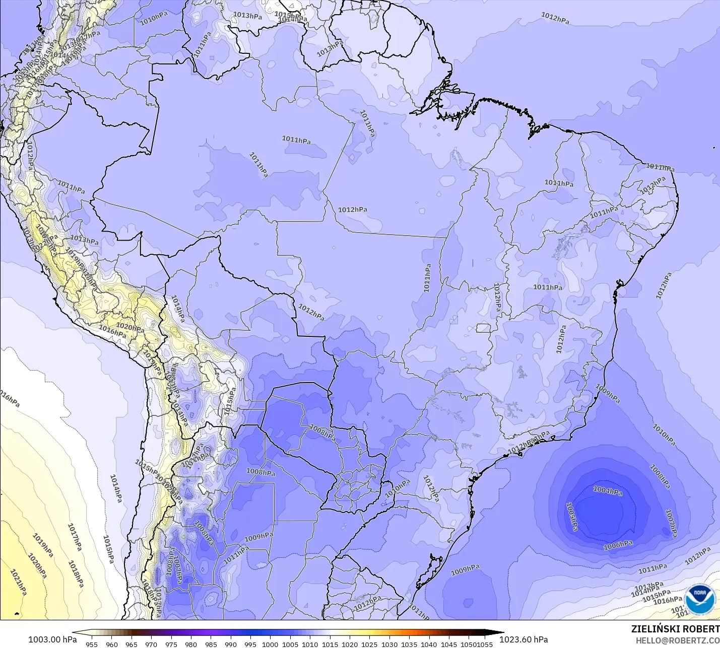GFS model - Brezilya, Basınç
