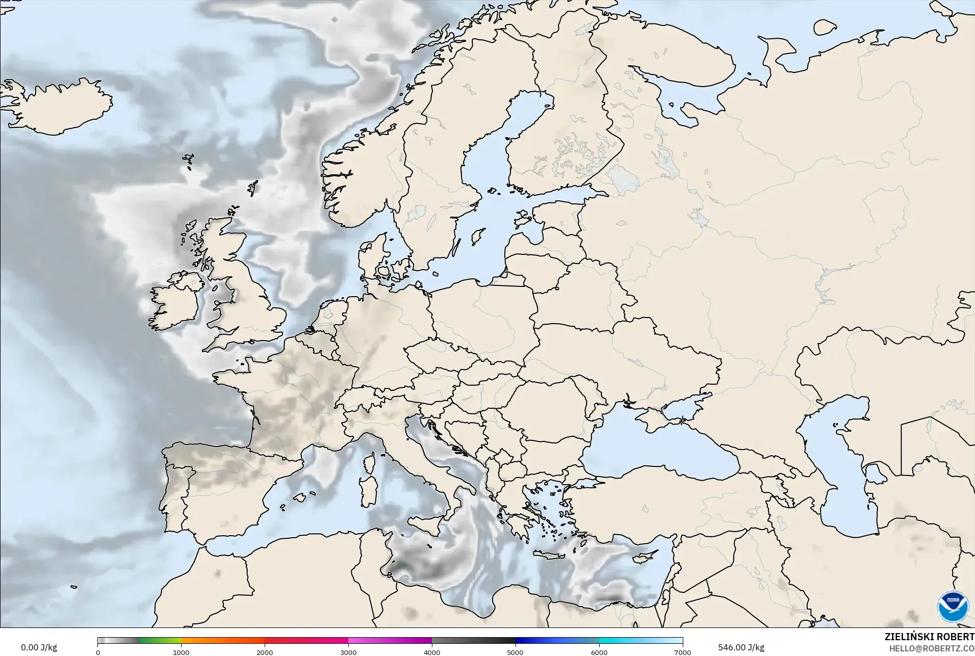 GFS model - Avrupa, CAPE