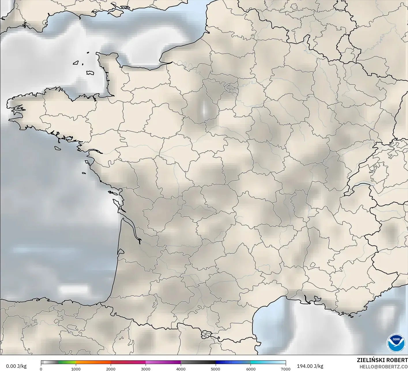 GFS model - Fransa, CAPE
