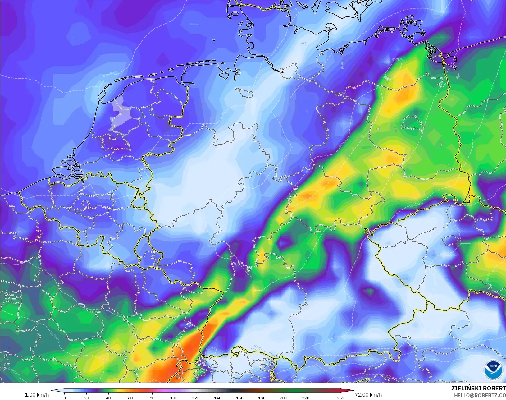 GFS model - Almanya, Rüzgâr Esintileri