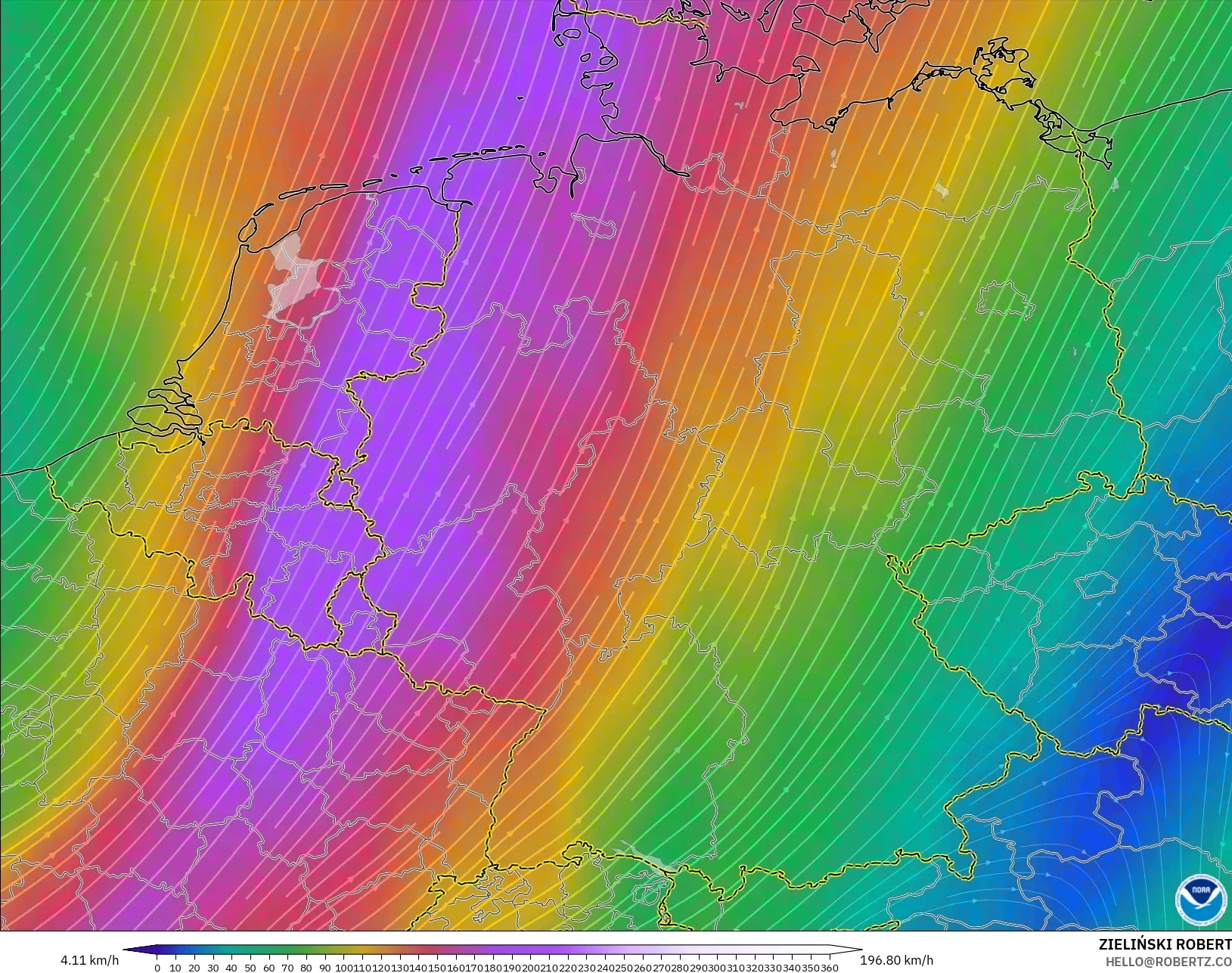 GFS model - Almanya, 300 hPa Rüzgârı (jet)