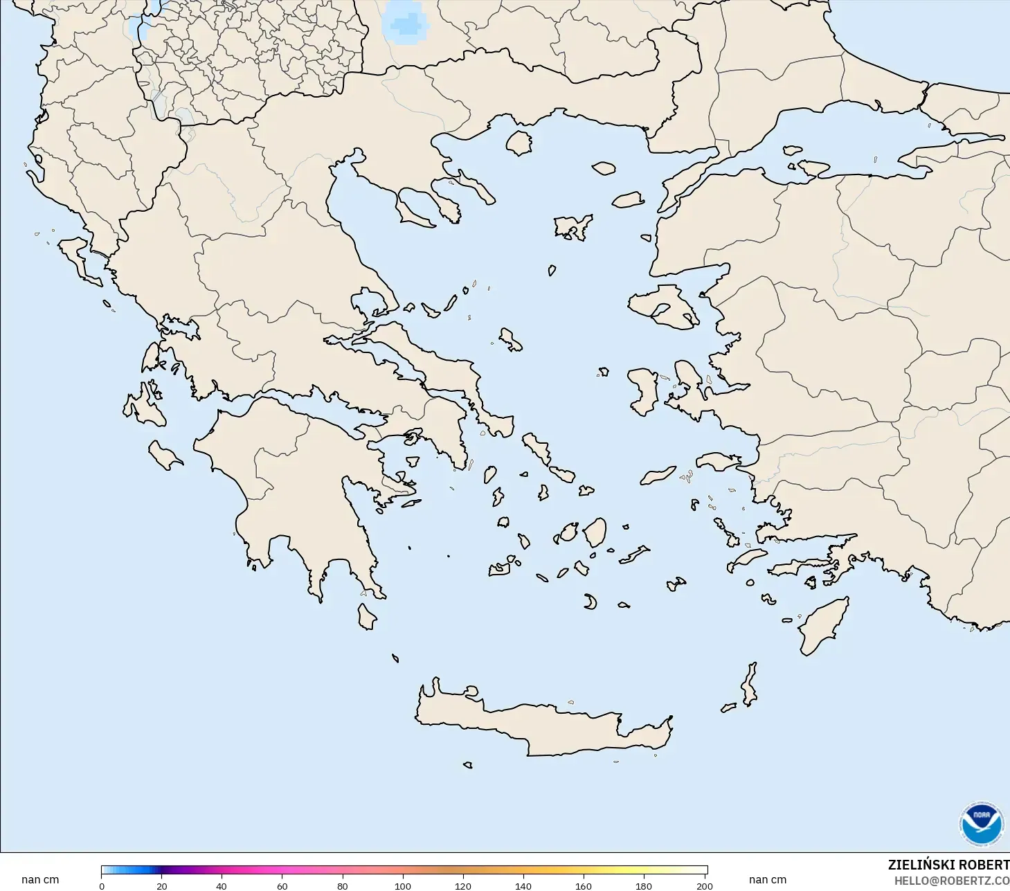 GFS model - Yunanistan, Kar Kalınlığı