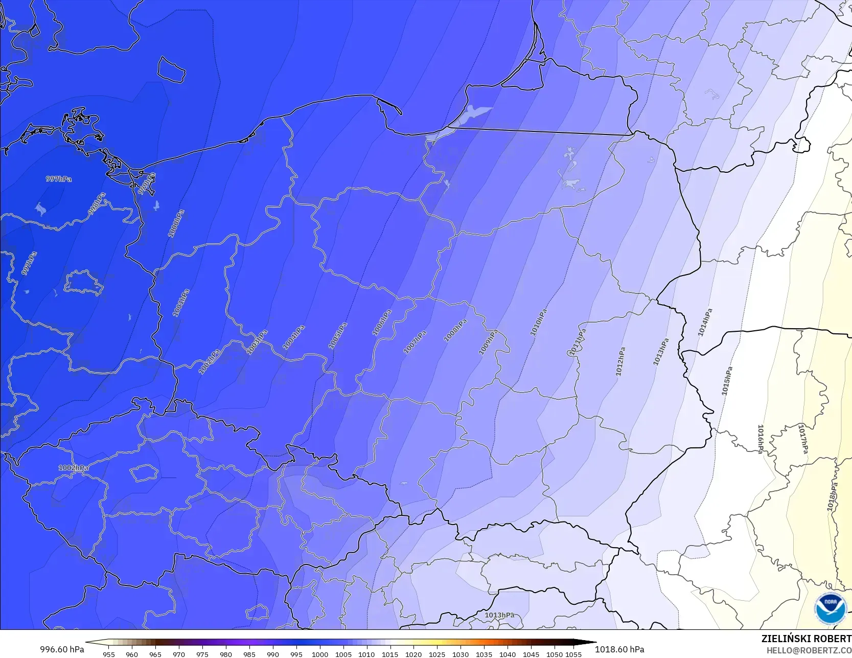 GFS model - Polonya, Basınç