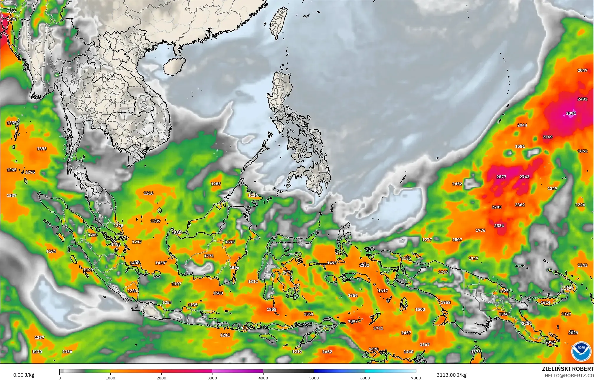 GFS model - Güneydoğu Asya, CAPE