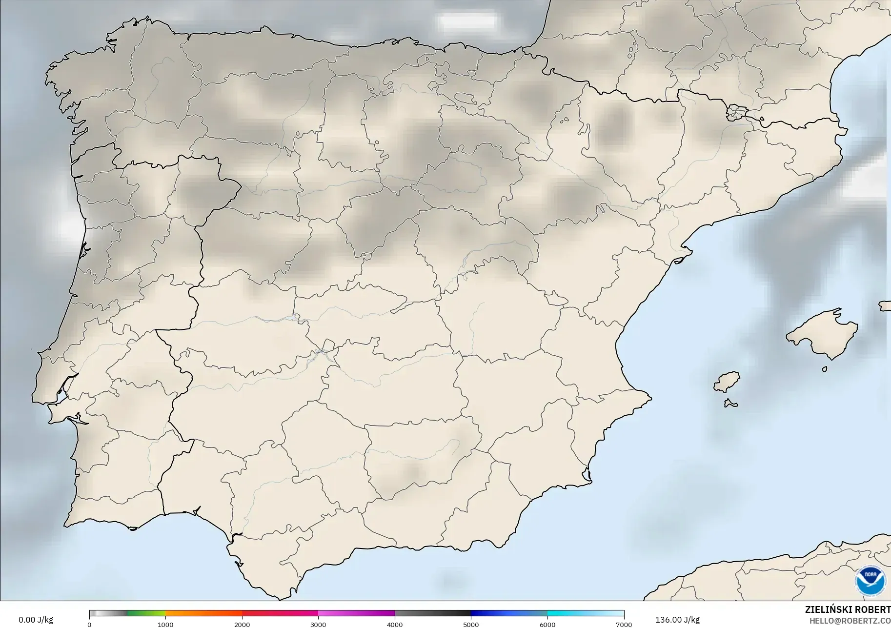 GFS model - İspanya, CAPE