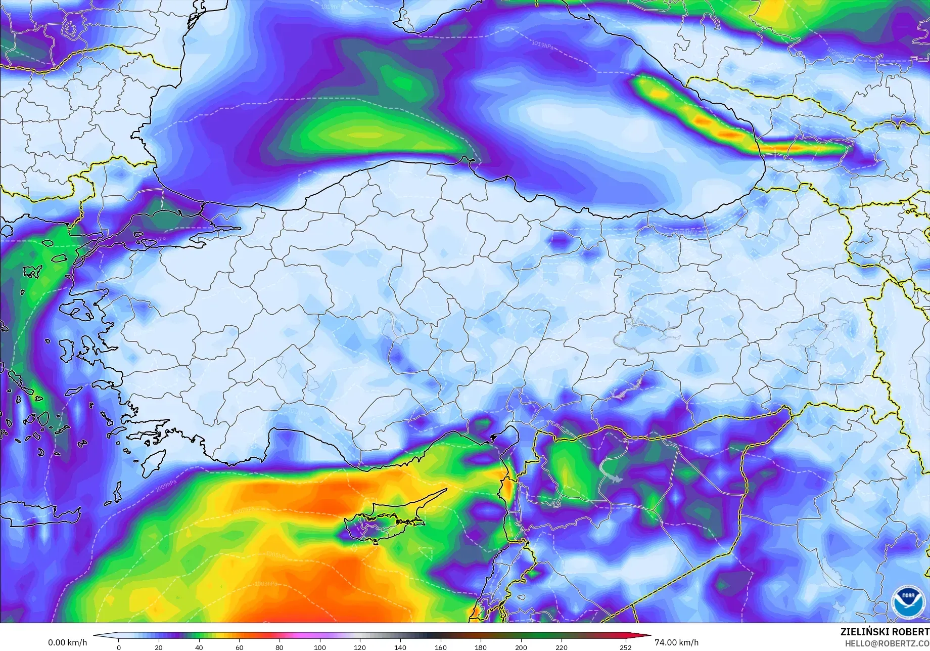 GFS model - Türkiye, Rüzgâr Esintileri