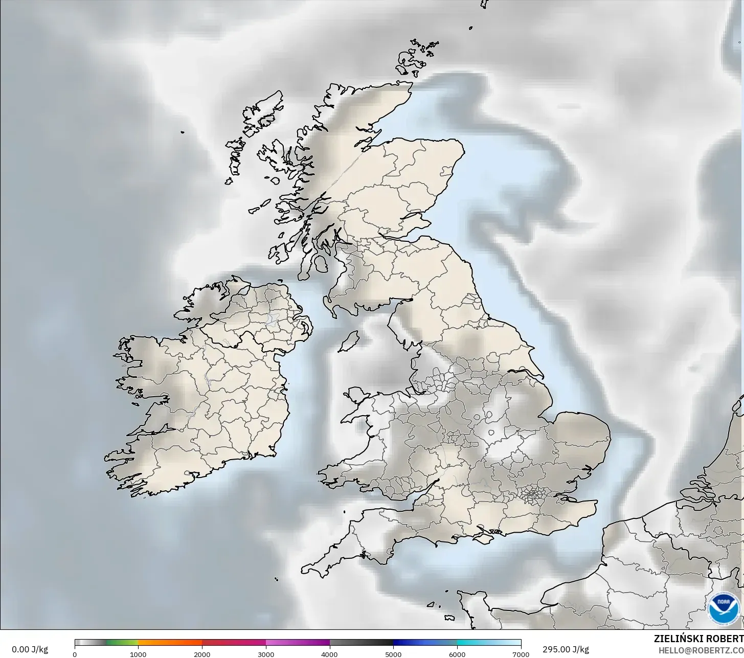 GFS model - Birleşik Krallık, CAPE