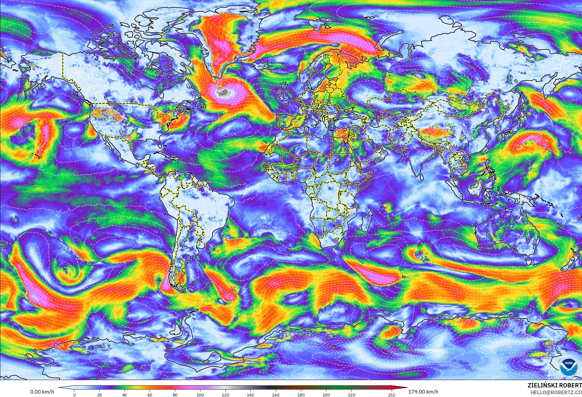 GFS model - Dünya, Rüzgâr Esintileri