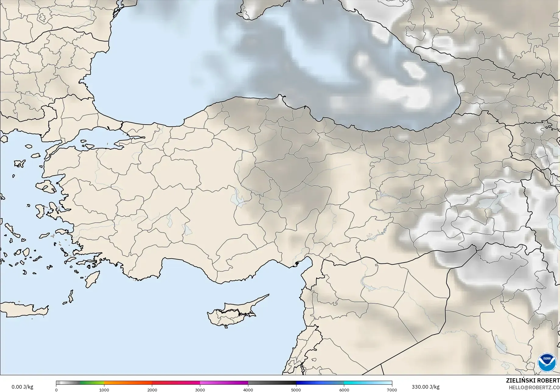 GFS model - Türkiye, CAPE