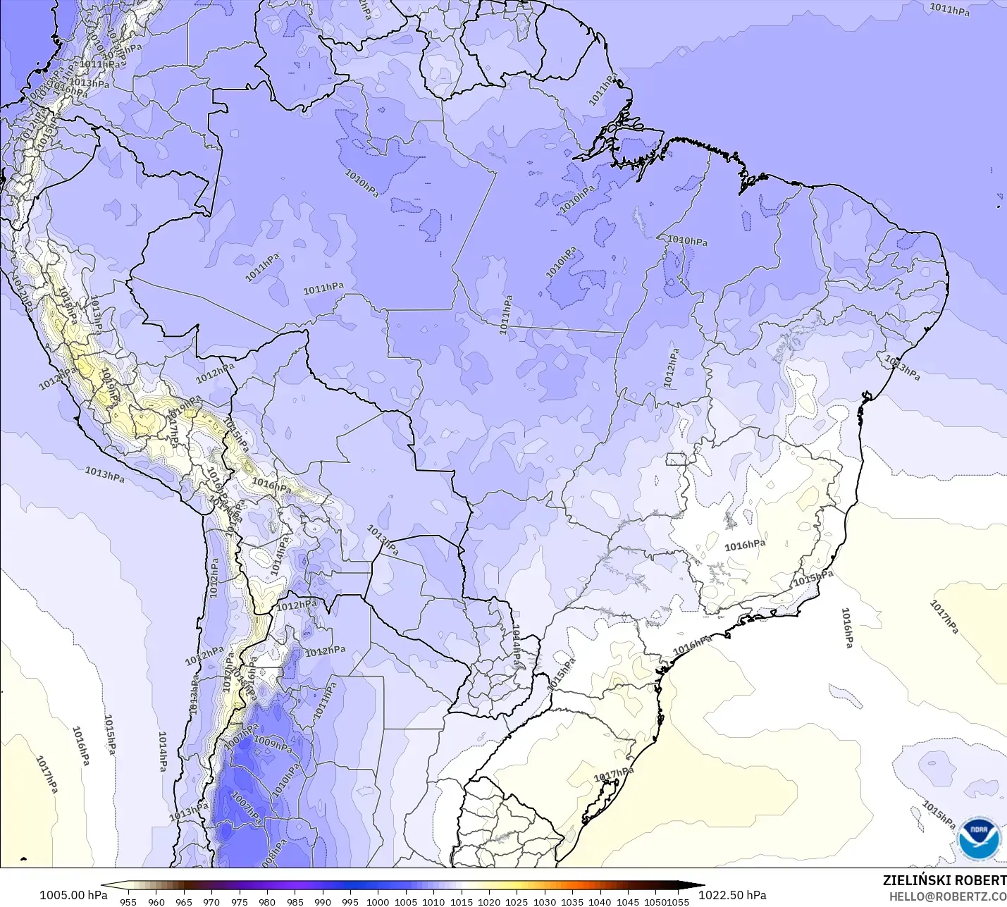 GFS model - Brezilya, Basınç