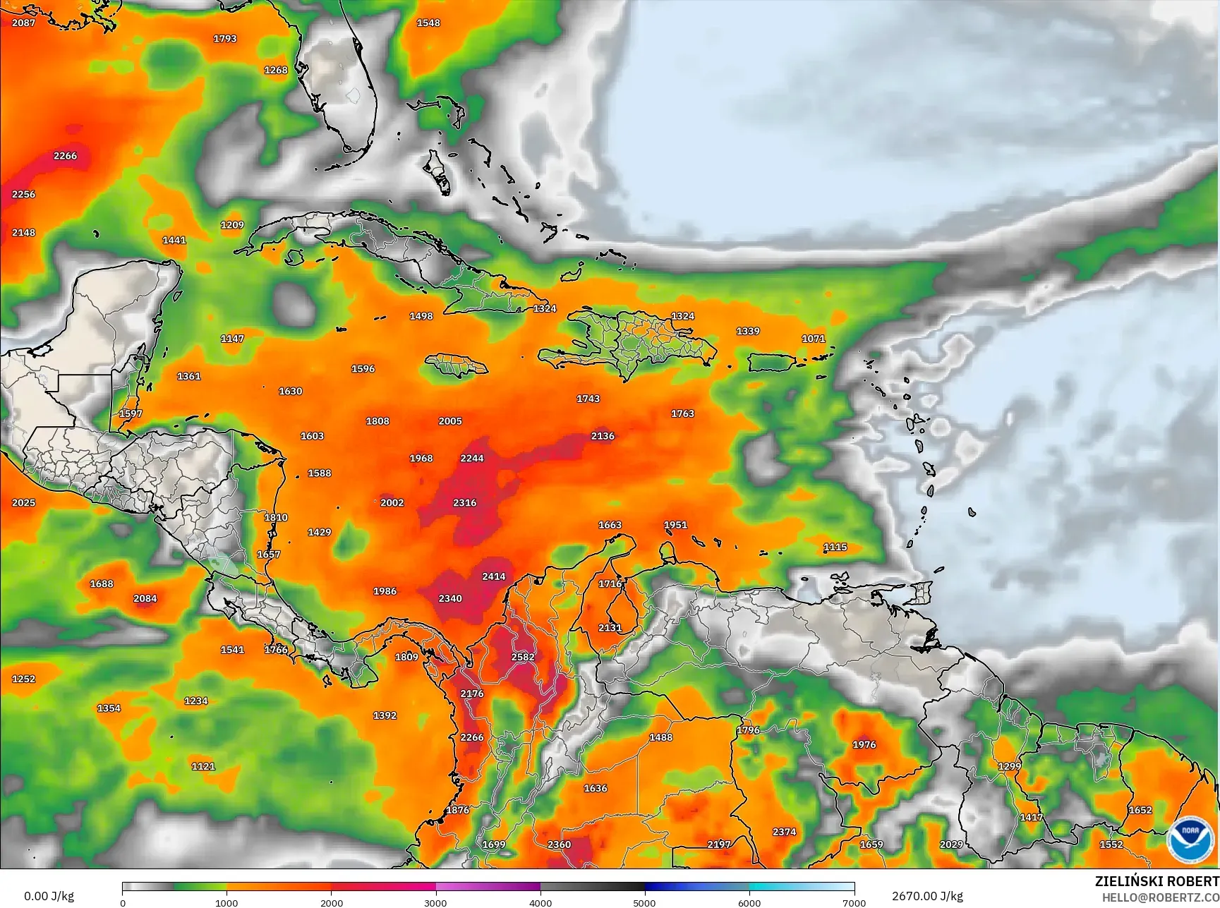 GFS model - Karayipler, CAPE