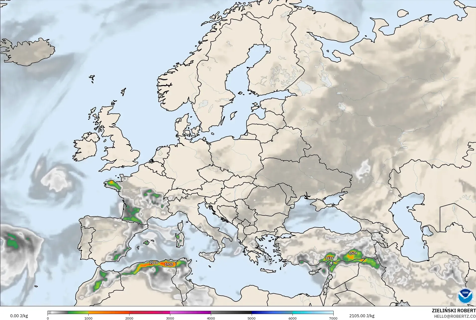 GFS model - Avrupa, CAPE