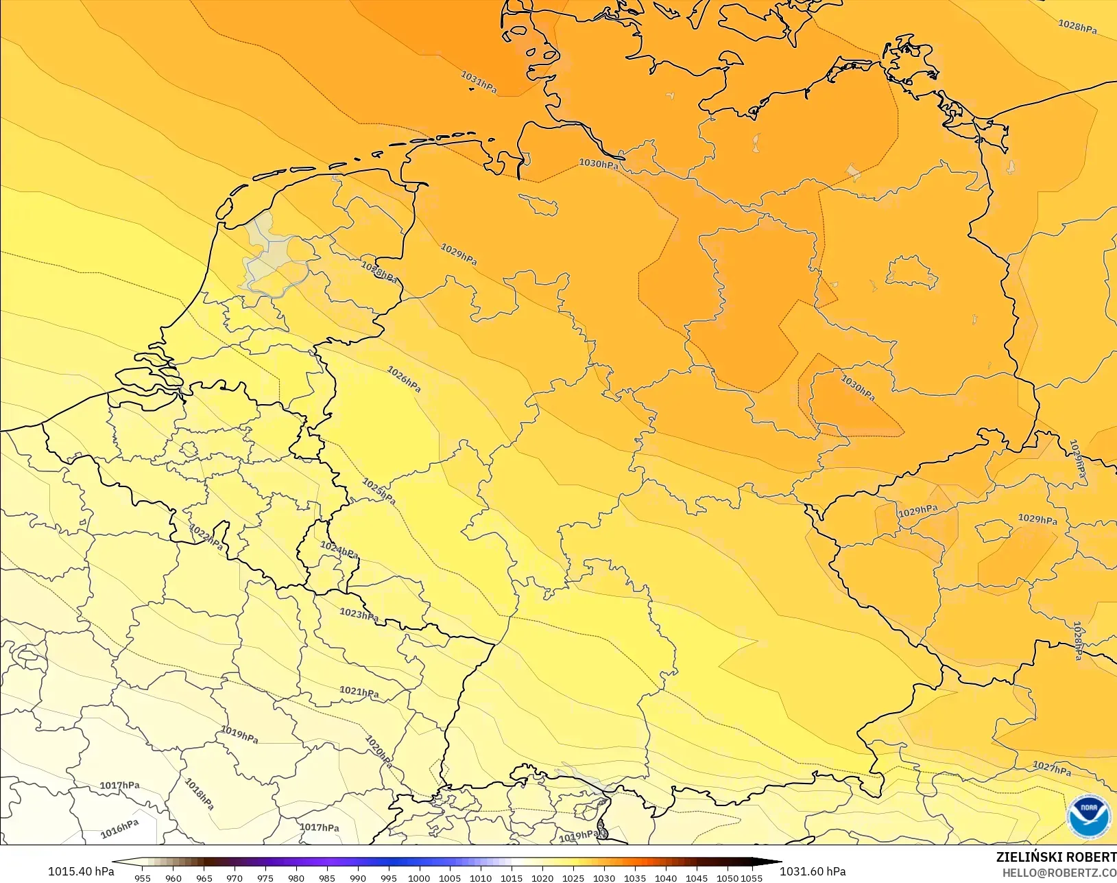 GFS model - Almanya, Basınç