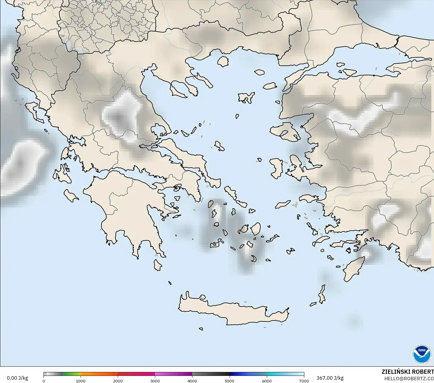 GFS model - Yunanistan, CAPE