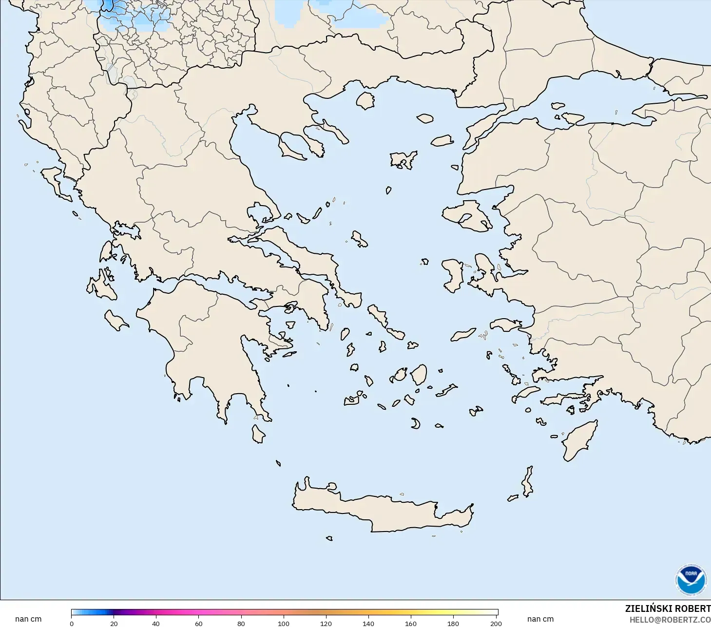 GFS model - Yunanistan, Kar Kalınlığı