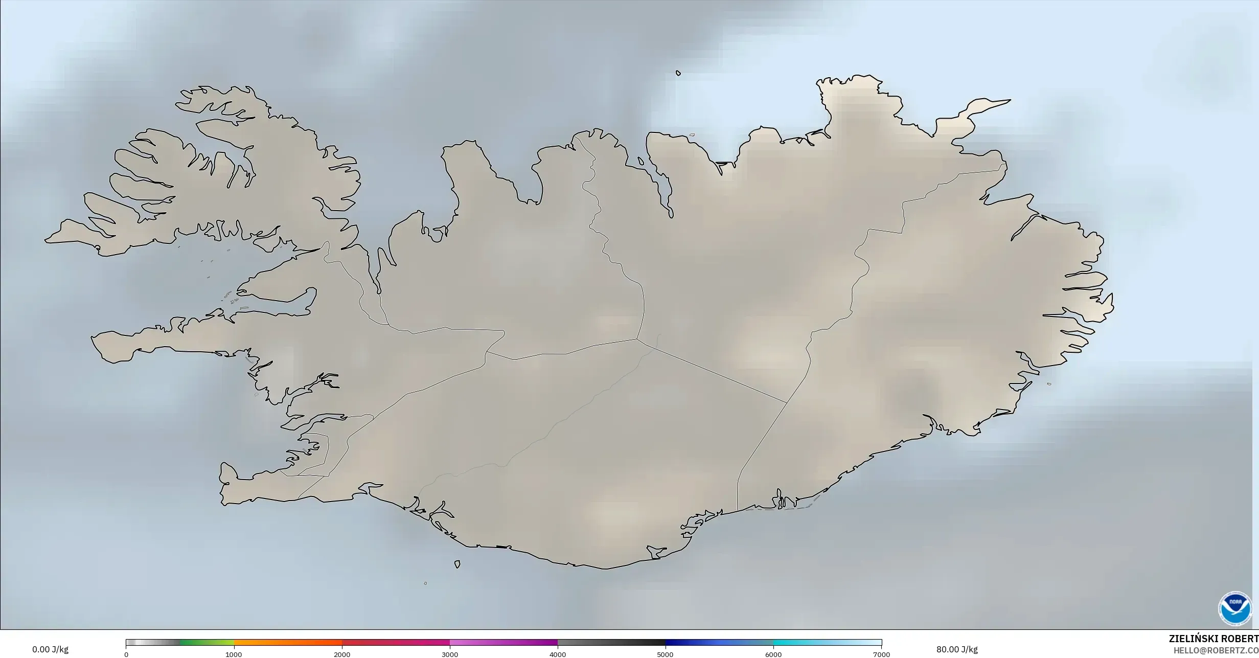 GFS model - İzlanda, CAPE