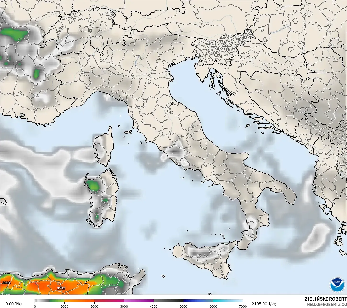 GFS model - İtalya, CAPE
