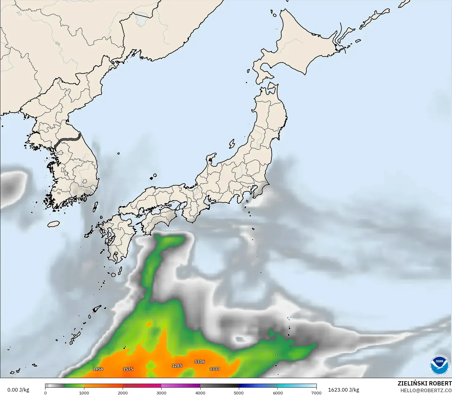 GFS model - Japonya, CAPE
