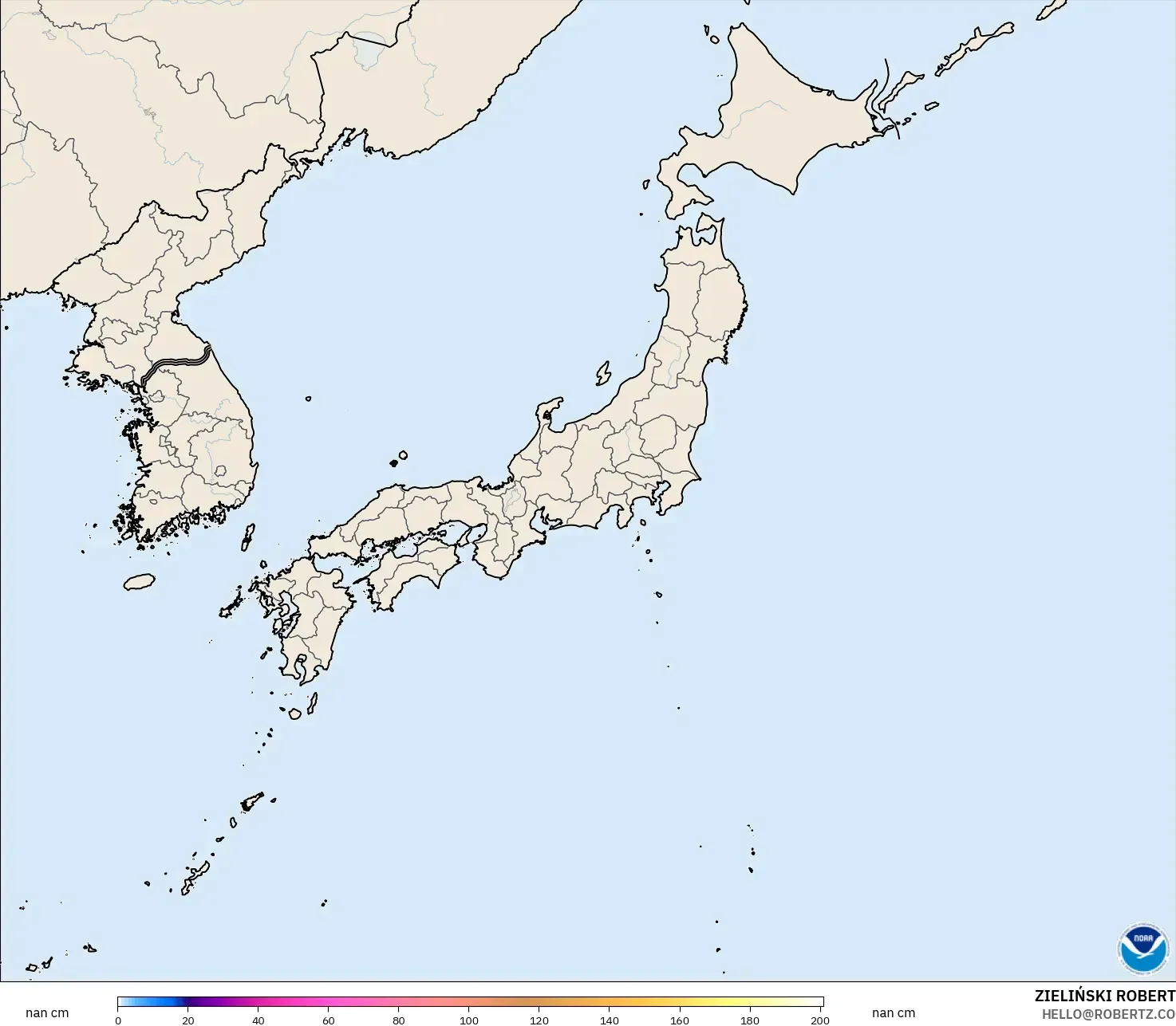 GFS model - Japonya, Kar Kalınlığı