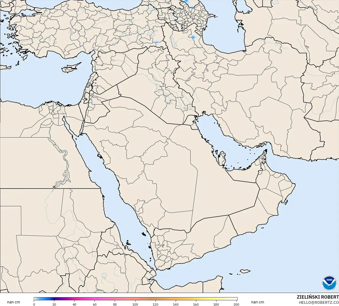 GFS model - Orta Doğu, Kar Kalınlığı