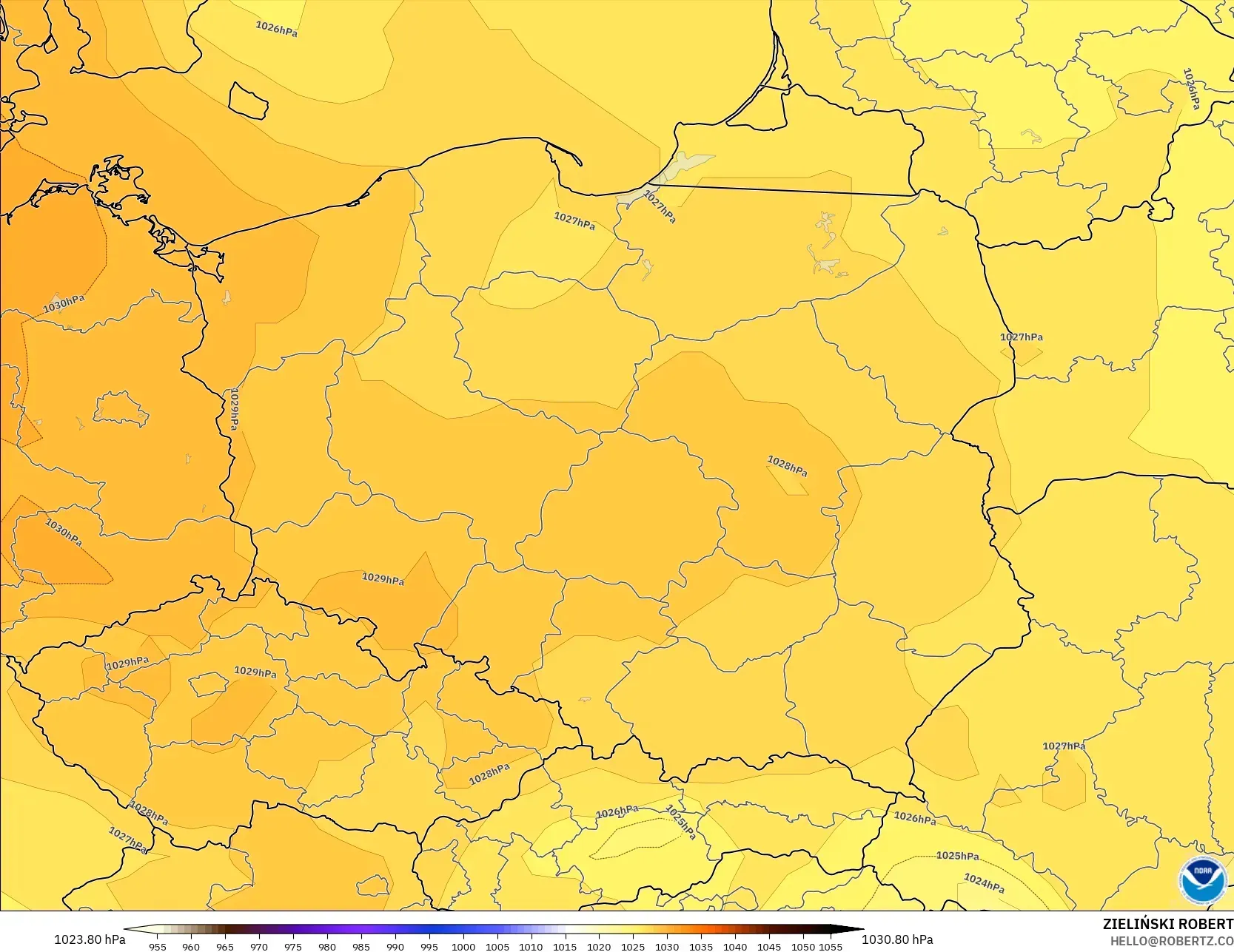 GFS model - Polonya, Basınç