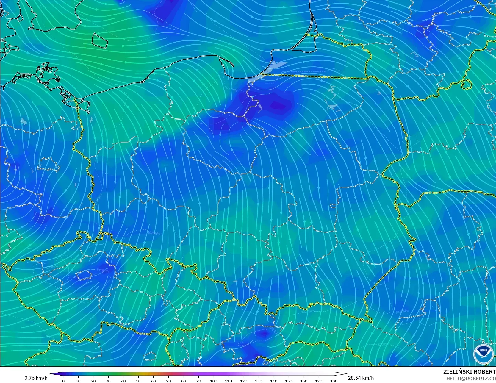 GFS model - Polonya, 10 m Rüzgâr
