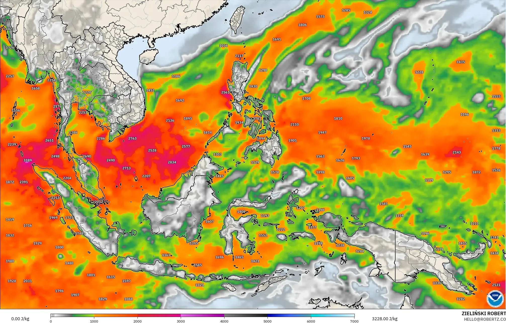GFS model - Güneydoğu Asya, CAPE