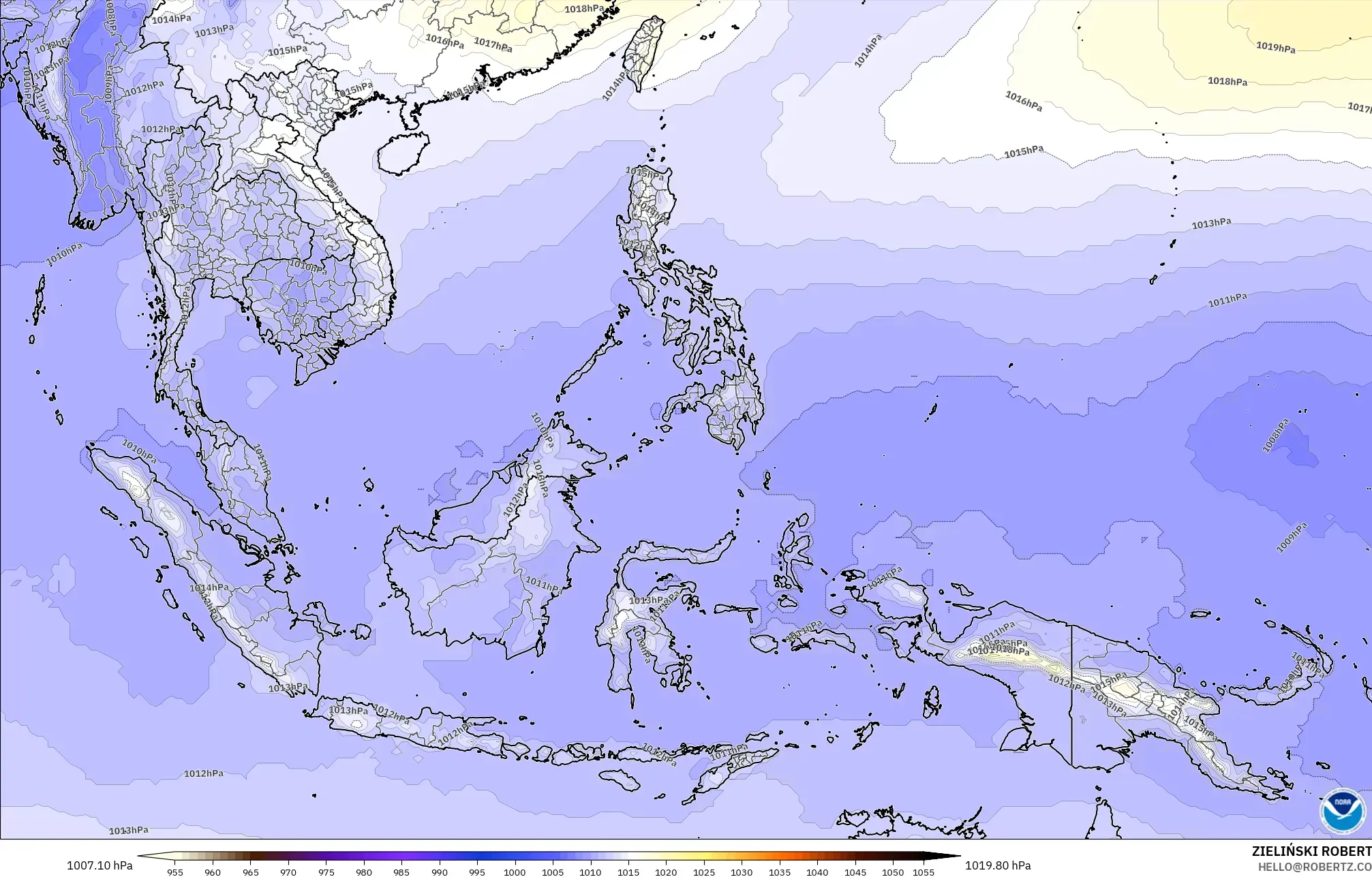 GFS model - Güneydoğu Asya, Basınç