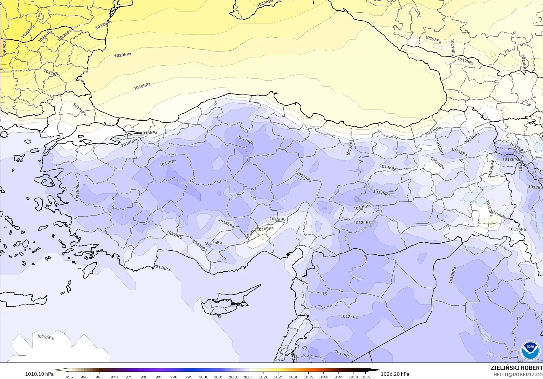 GFS model - Türkiye, Basınç