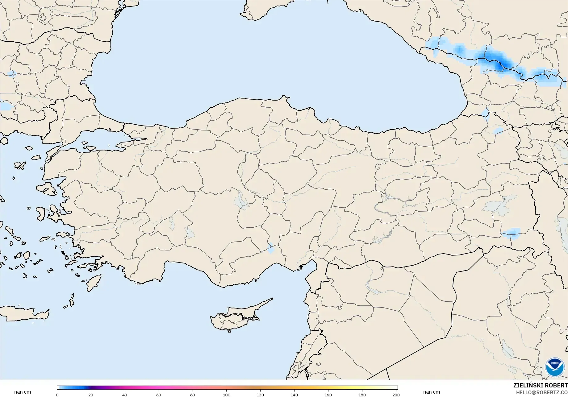 GFS model - Türkiye, Kar Kalınlığı