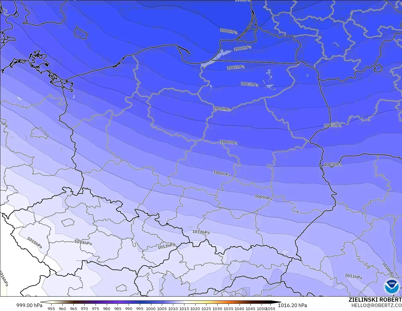 GFS model - Polonya, Basınç