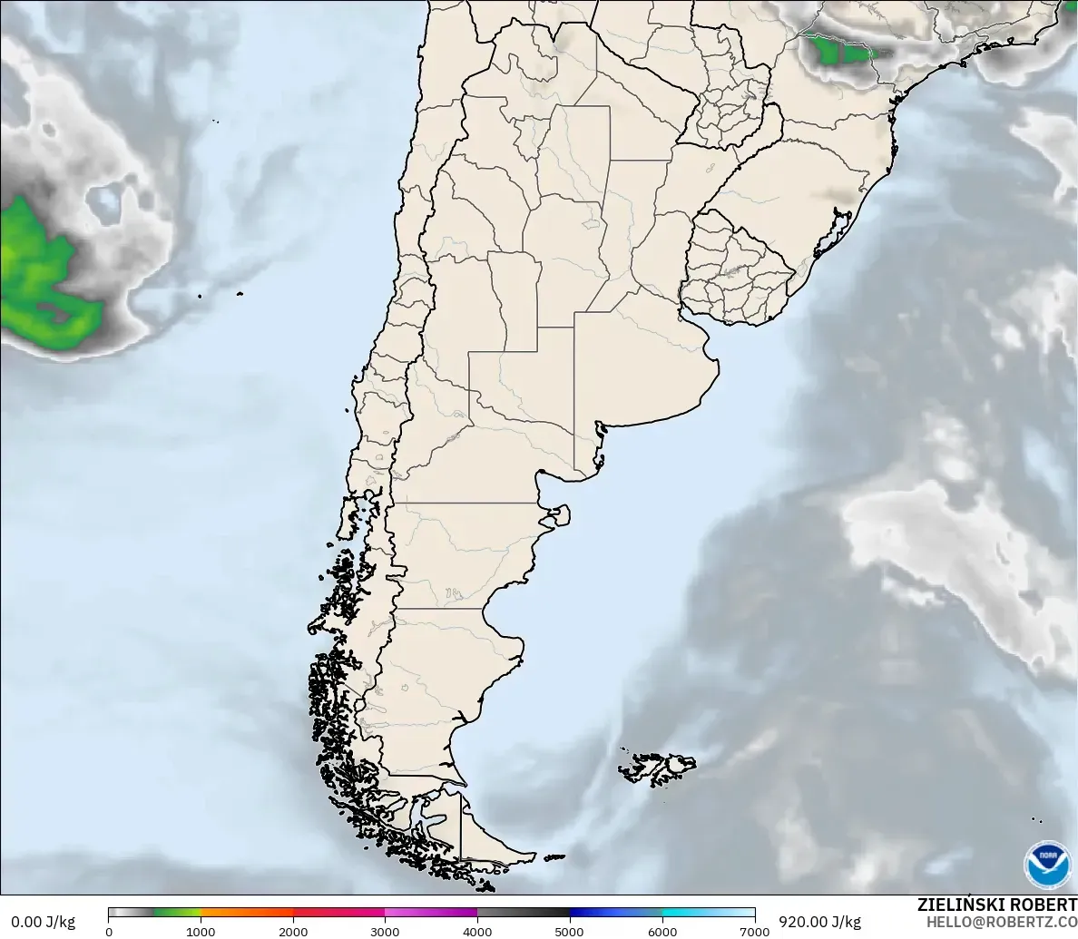 GFS model - Arjantin, CAPE