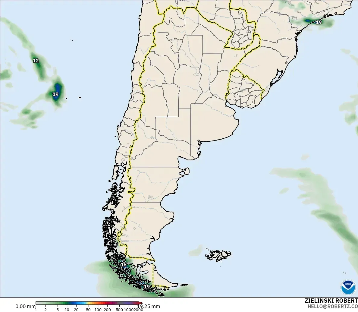GFS model - Arjantin, Yağış Birikimi