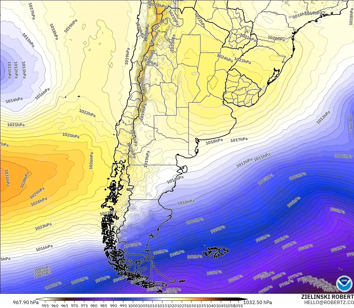 GFS model - Arjantin, Basınç