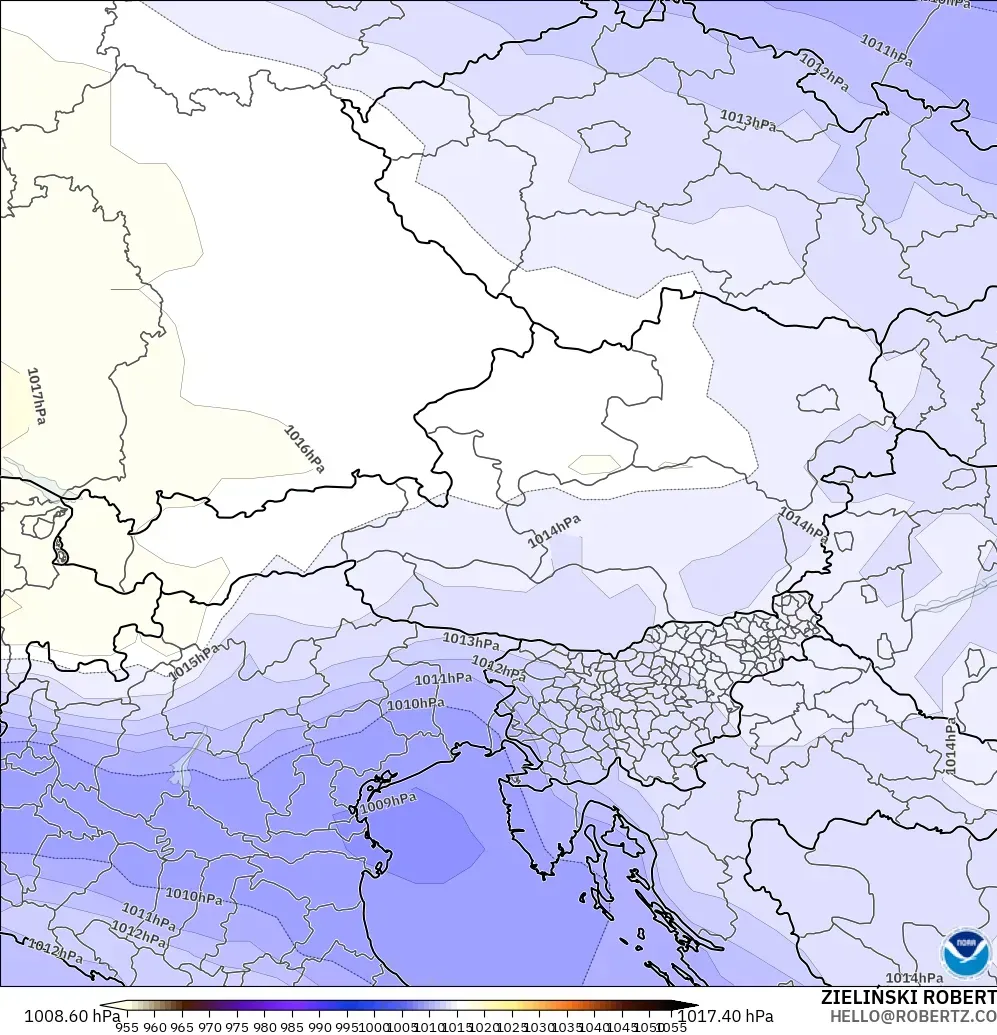 GFS model - Avusturya, Basınç