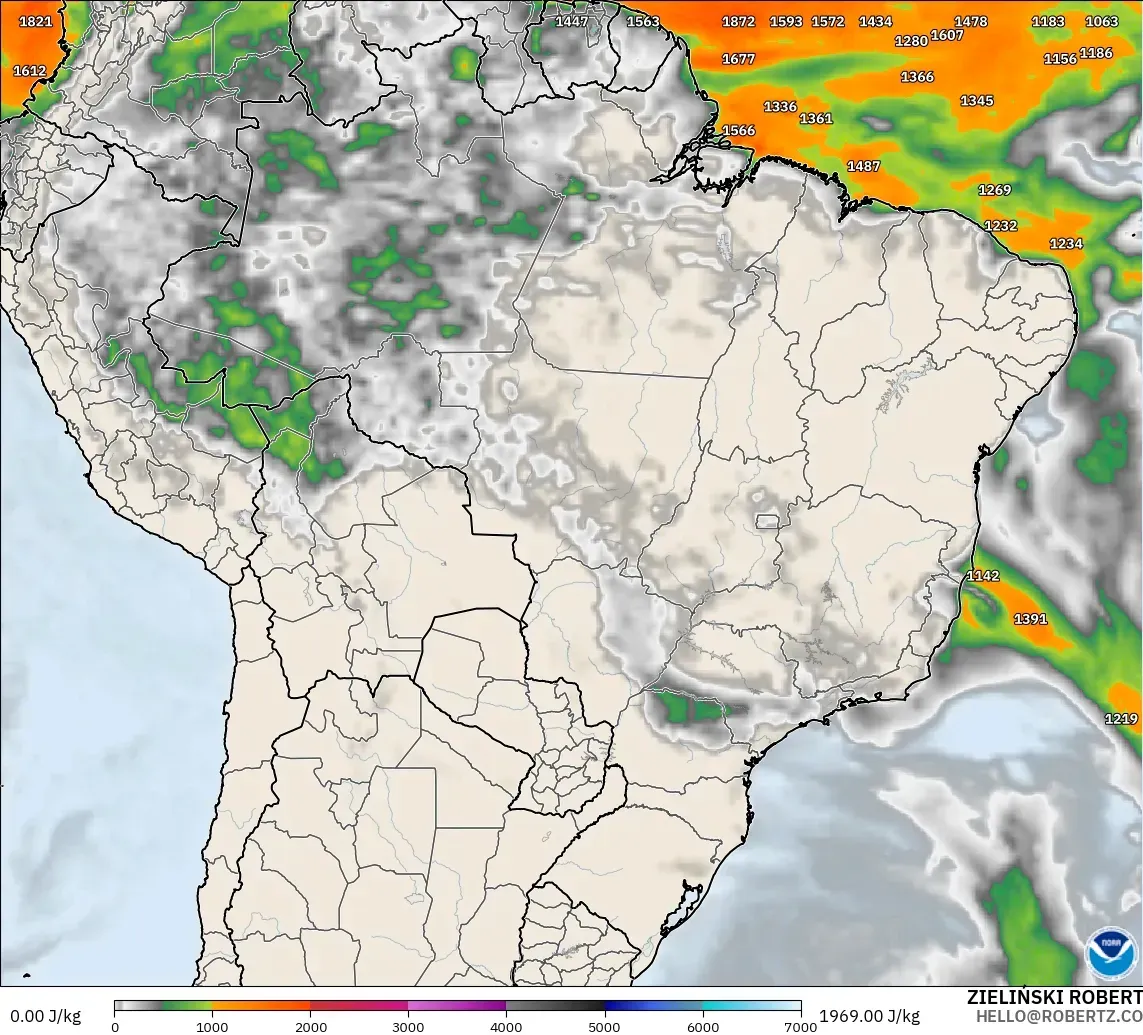 GFS model - Brezilya, CAPE