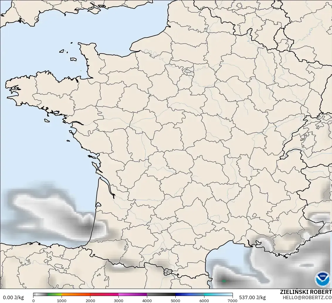 GFS model - Fransa, CAPE