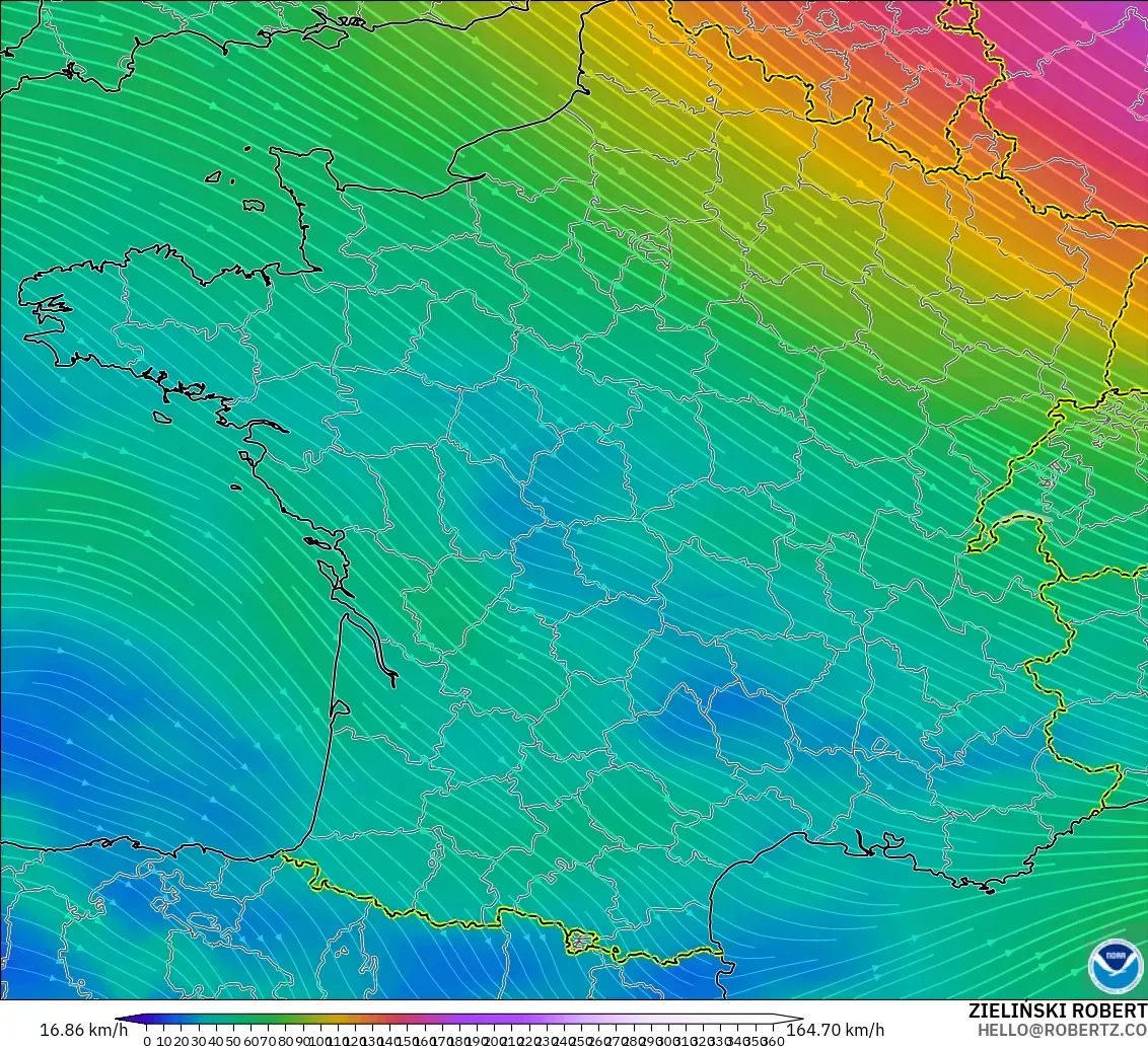 GFS model - Fransa, 300 hPa Rüzgârı (jet)