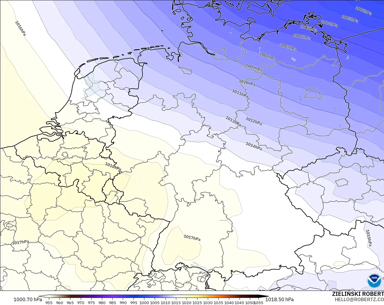 GFS model - Almanya, Basınç