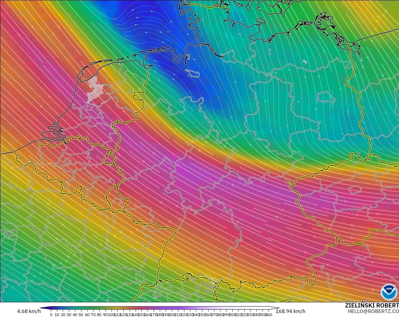GFS model - Almanya, 300 hPa Rüzgârı (jet)