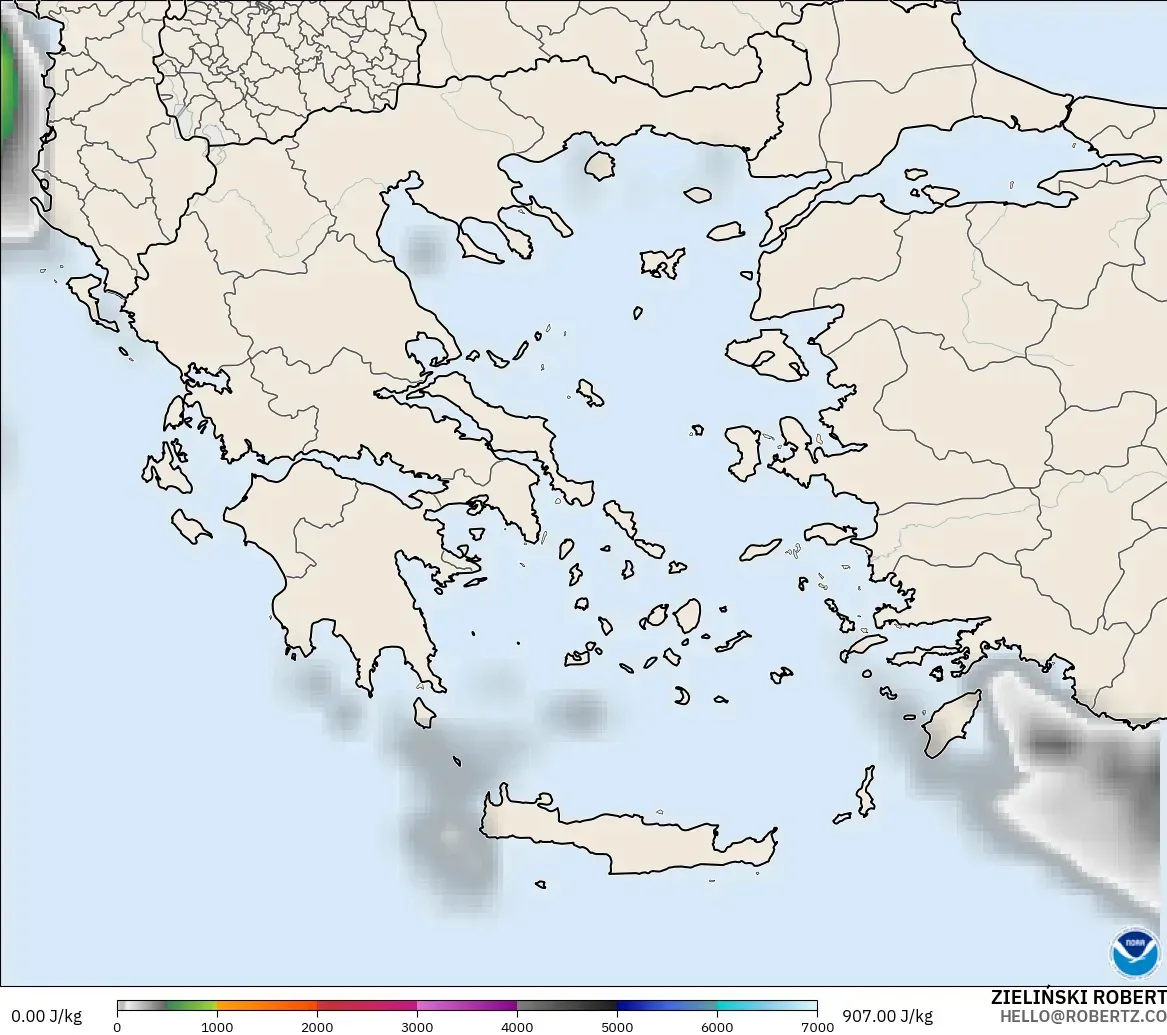 GFS model - Yunanistan, CAPE