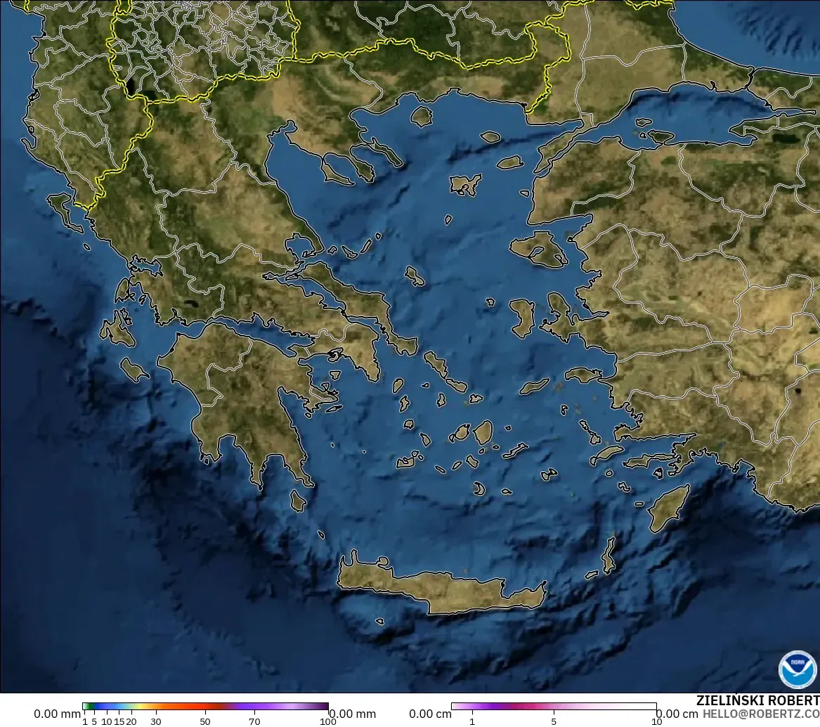 GFS model - Yunanistan, Yağış, Bulut ve Basınç