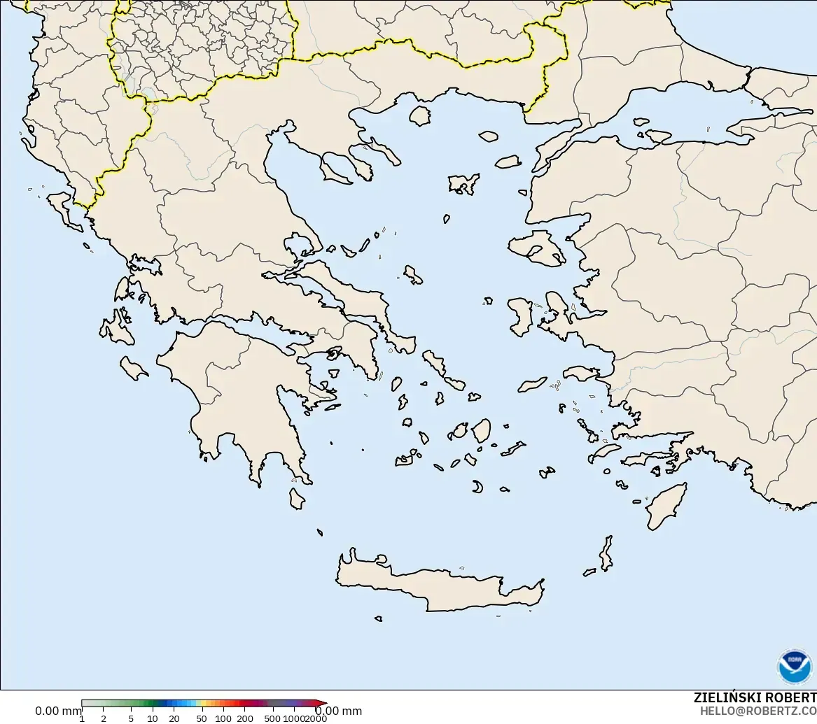 GFS model - Yunanistan, Yağış Birikimi