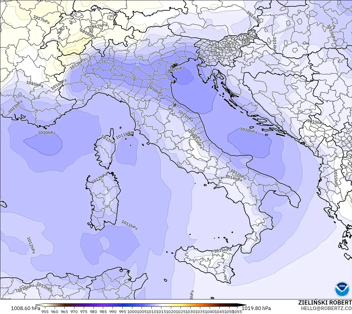 GFS model - İtalya, Basınç