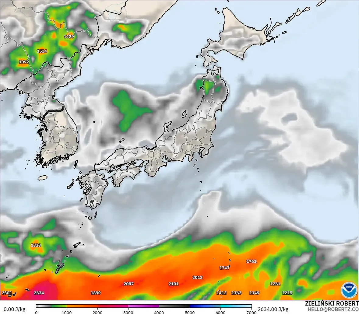 GFS model - Japonya, CAPE
