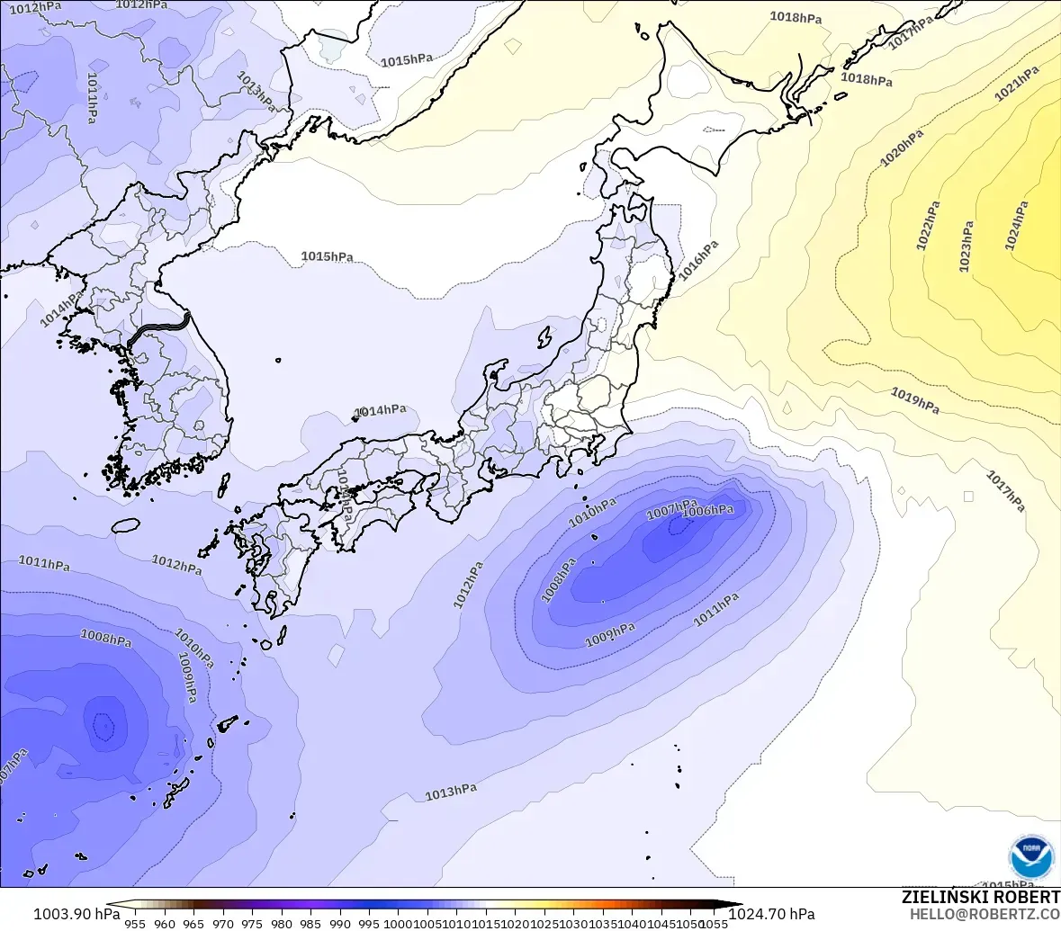 GFS model - Japonya, Basınç