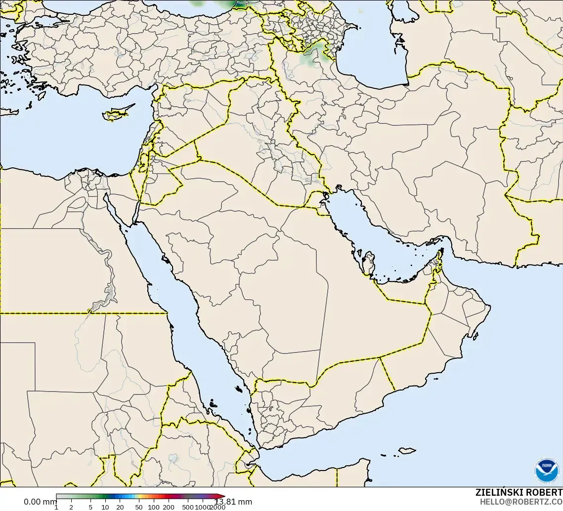 GFS model - Orta Doğu, Yağış Birikimi