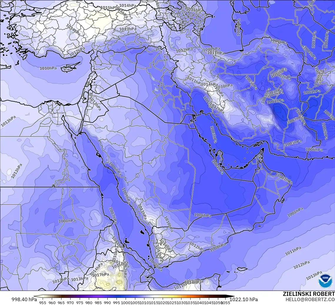 GFS model - Orta Doğu, Basınç