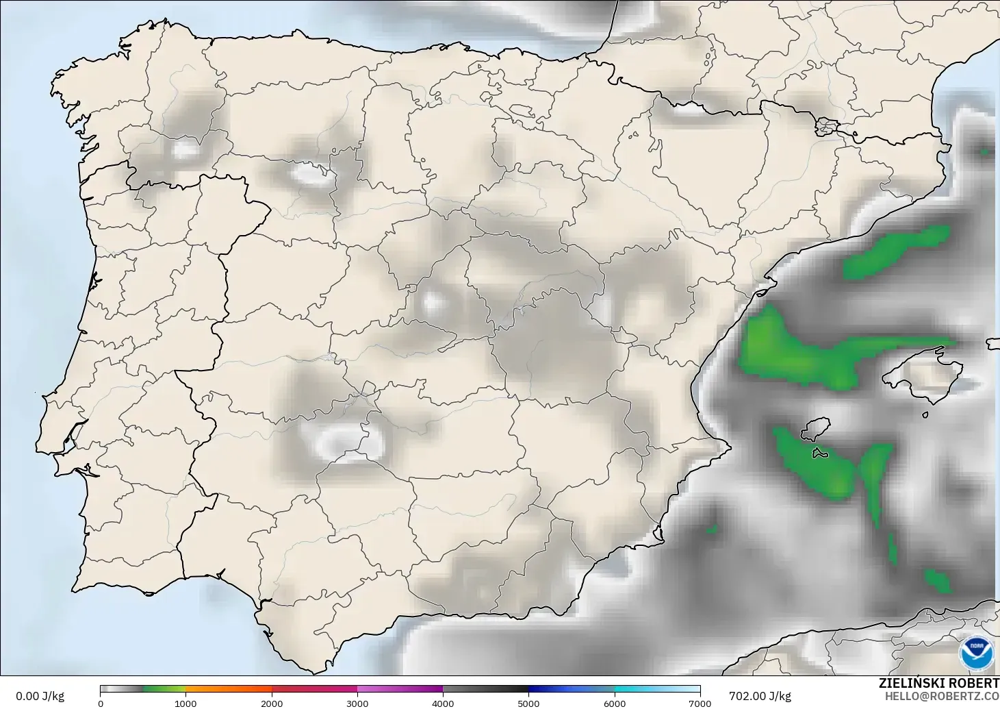 GFS model - İspanya, CAPE