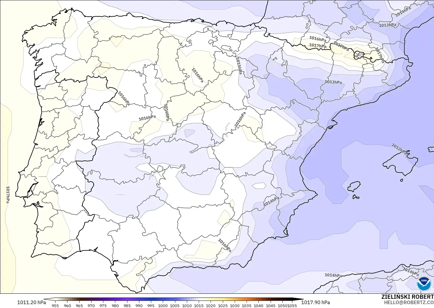 GFS model - İspanya, Basınç